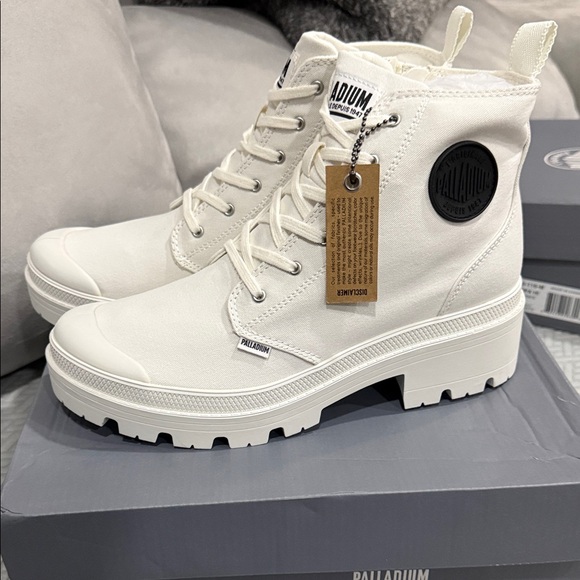 Palladium Pallabase Twill Women's Ankle Boots Star White Size 10
